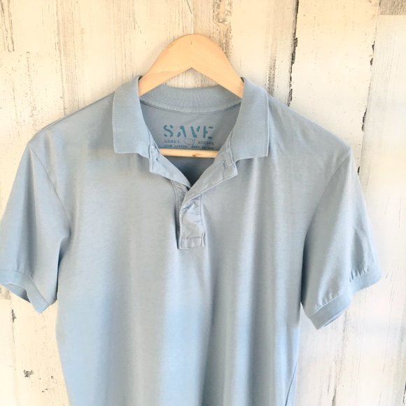 NWOT Save Khaki Polo Knit Shirt MEN's Blue Tee Short Sleeve Made in USA - Picture 2 of 7